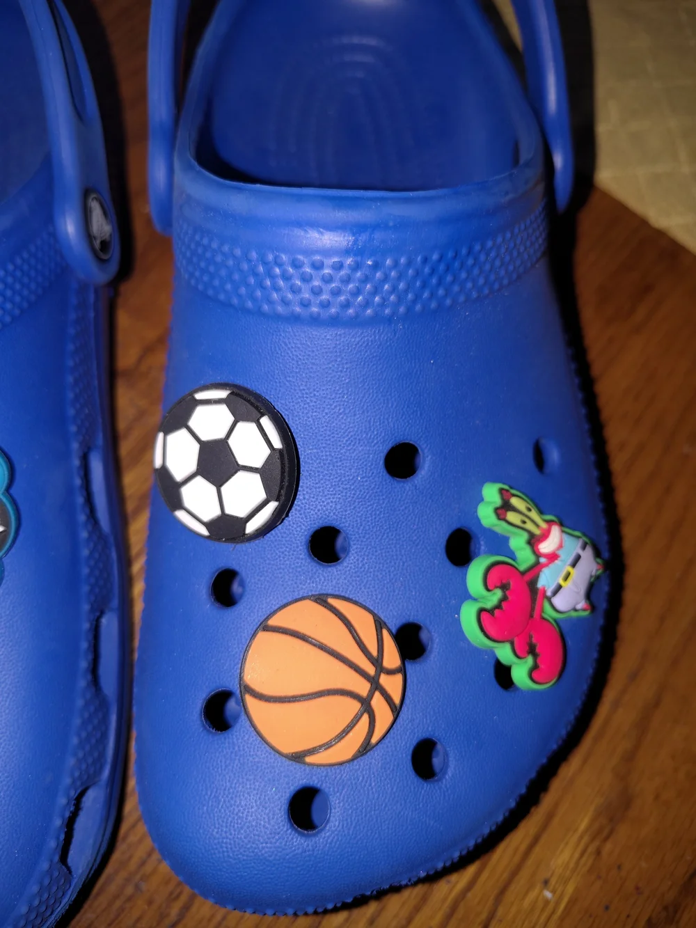 Blue Kids Crocs Sandals with Game & Sports Charms